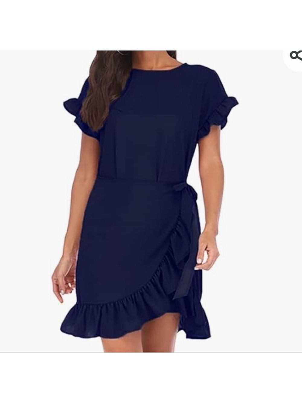 WEEPINLEE Womens ShortSleeve Round Neck Ruffles Wrap Dresses NWOT Size XL - Picture 5 of 9